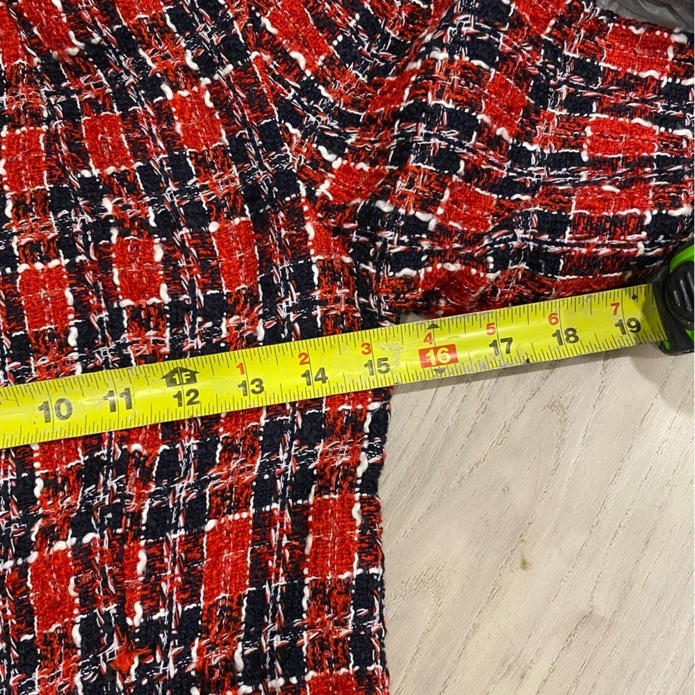 GLAMAKER‎ PLAID BACKLESS SPLIT SLEEVE TWEED BODYCON DRESS size SMALL - Picture 12 of 14